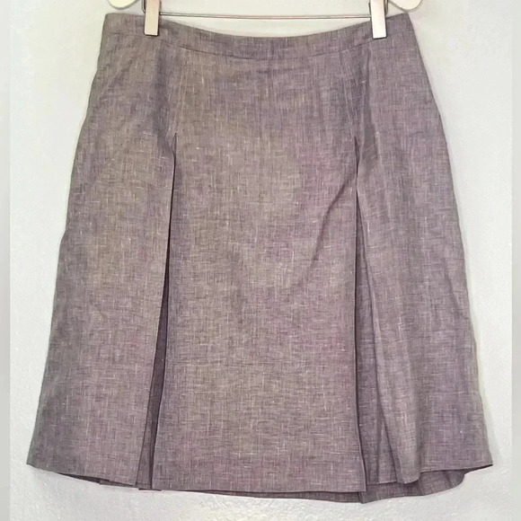 Brooks Brothers Loro Piana Linen Wool Silk blend Lavender pleated skirt 8 Italy‎ - Picture 6 of 14
